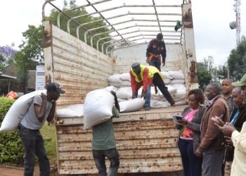 Kenya begins distribution of over 2000 bags of relief foods in Nyeri Town today