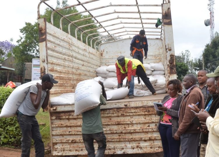 Kenya begins distribution of over 2000 bags of relief foods in Nyeri Town today