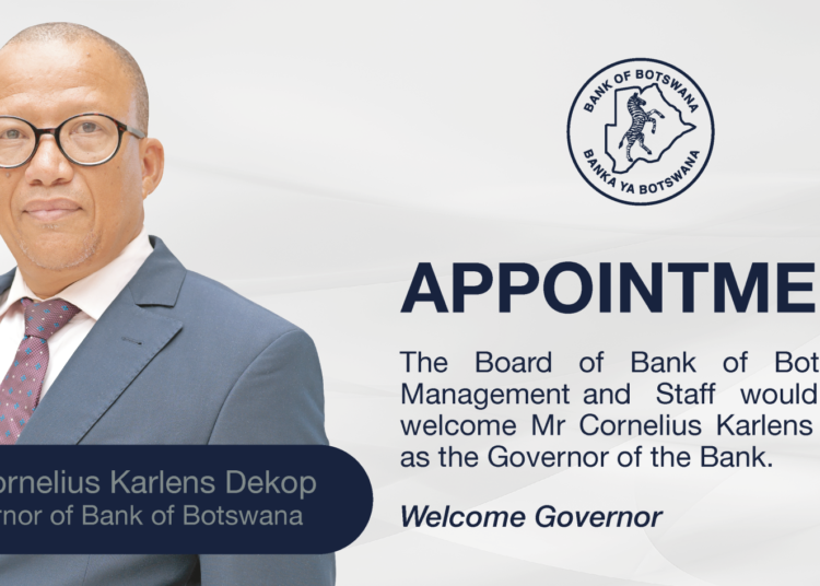 Bank of Botswana welcomes new  Governor: Cornelius Dekop assumes leadership