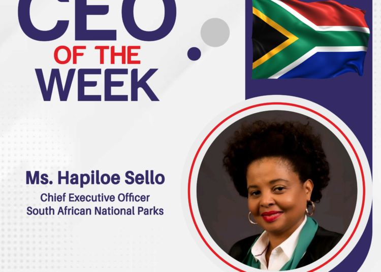 Ms. Hapiloe Sello, Chief Executive Officer, South African National Parks has Emerged as Public Sector Global CEO of the Week