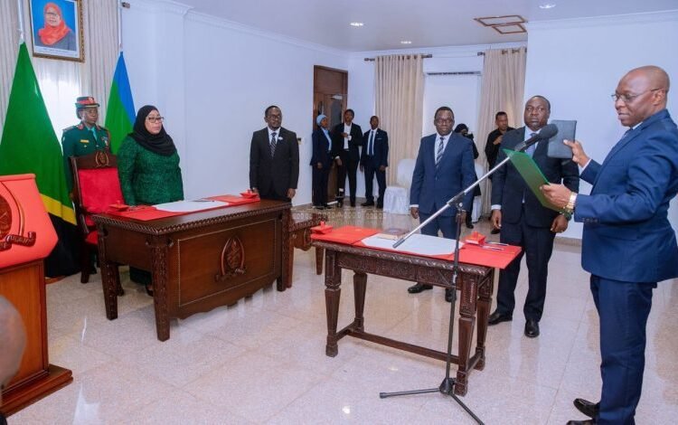 Samia Swears in Newly Appointed Leaders in Tanzania  
